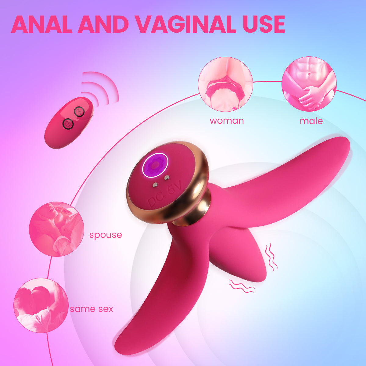 Anal vibrator Built Two Extra Pannel More Stimulation IJW-AT14