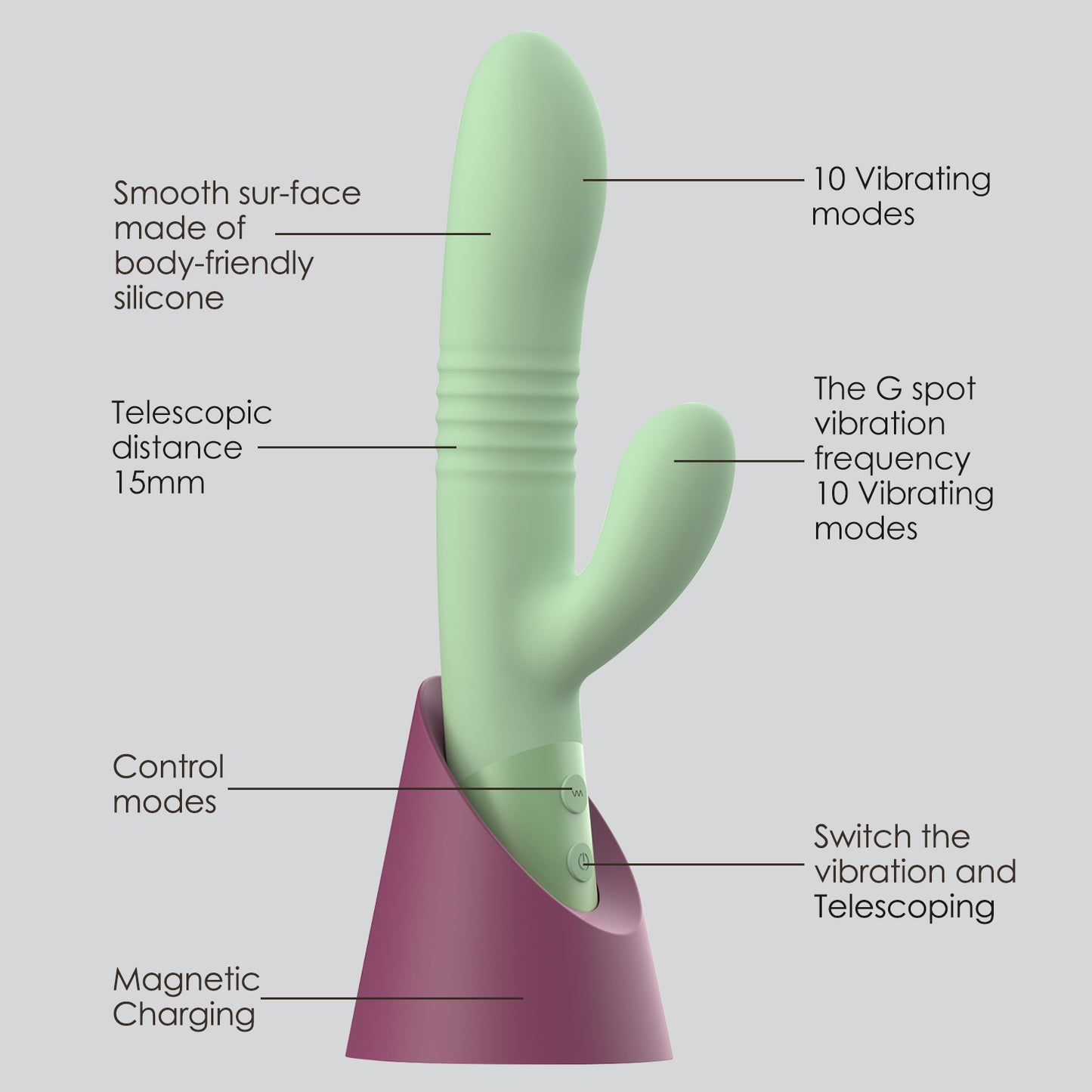 Trusting/Rabbit/Thrusting Vibrator Double Head Vibrator IJW-V125